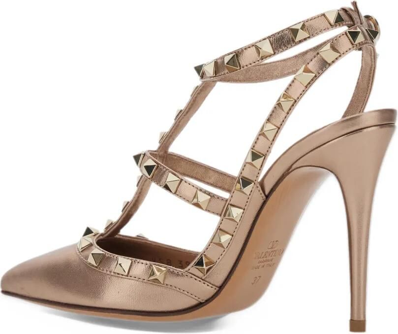 Valentino Garavani 100mm Rockstud leren pumps Roze - Foto 3