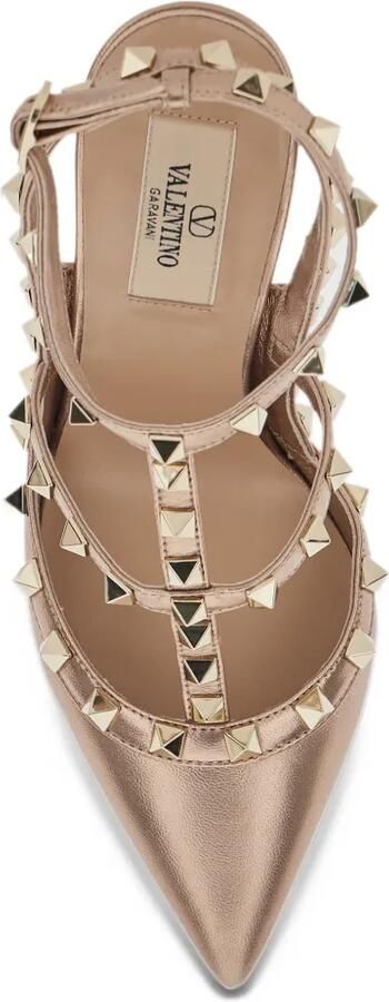 Valentino Garavani 100mm Rockstud leren pumps Roze - Foto 5