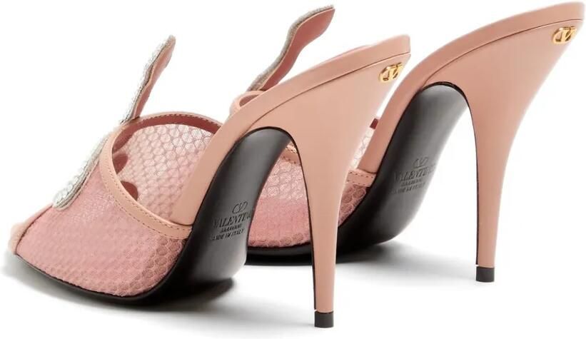 Valentino Garavani 105 mm Coeur Vipère mesh sandalen Roze - Foto 3