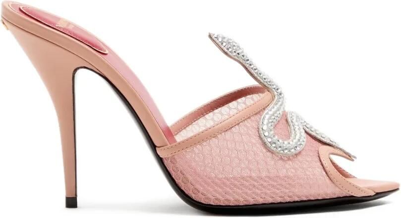 Valentino Garavani 105 mm Coeur Vipère mesh sandalen Roze - Foto 4