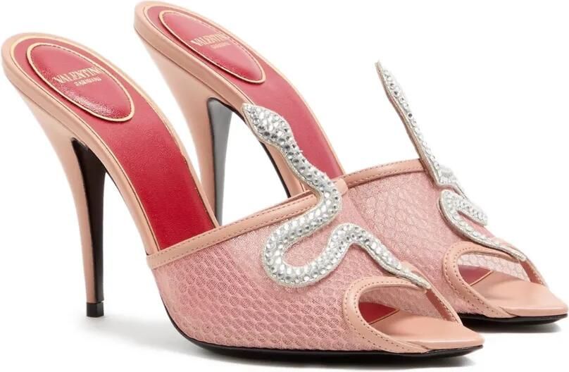 Valentino Garavani 105 mm Coeur Vipère mesh sandalen Roze - Foto 2