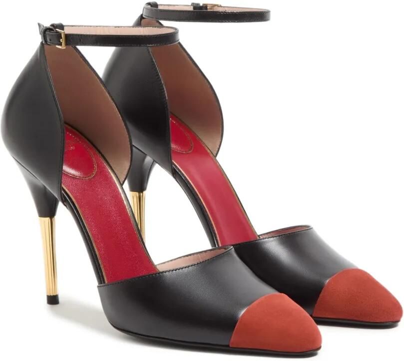 Valentino Garavani 105 mm D'Orsay Sinead pumps van geitenleer en suède Zwart - Foto 4
