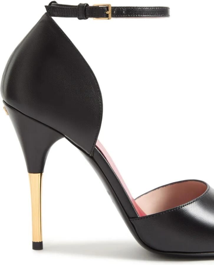 Valentino Garavani 105 mm D'Orsay Sinead pumps van geitenleer en suède Zwart - Foto 2