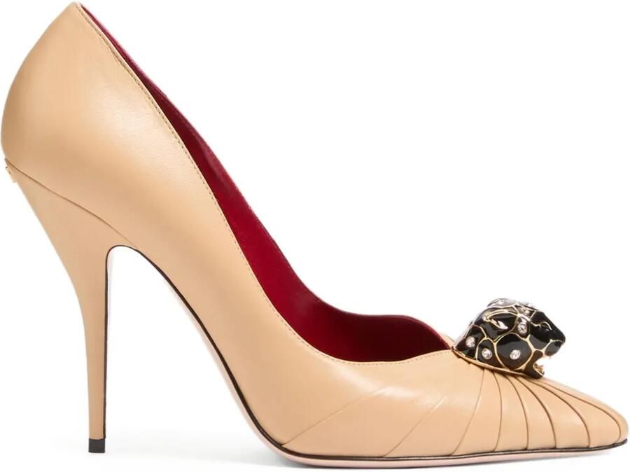 Valentino Garavani 105 mm Panthea pumps met geplooid design Beige