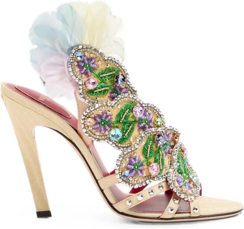 Valentino Garavani 105mm Dans Le Foyer sandalen verfraaid met kristallen Geel