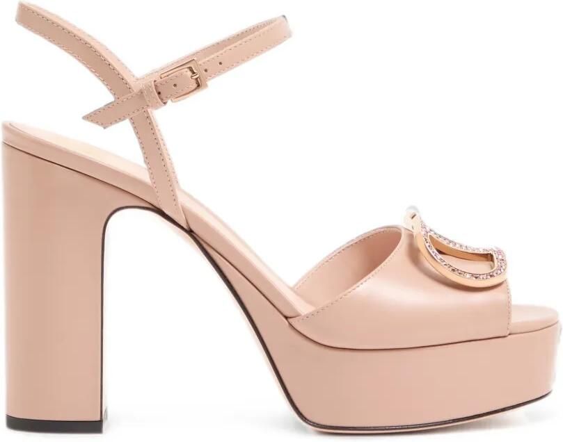 Valentino Garavani 115 mm kalfsleren sandalen met VLogo Signature-plateauzool Roze