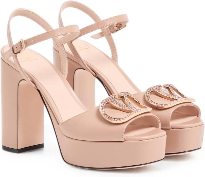 Valentino Garavani 115 mm kalfsleren sandalen met VLogo Signature-plateauzool Roze - Foto 3