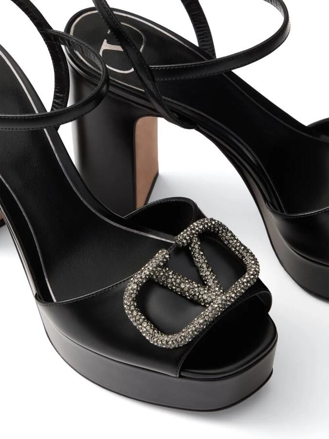 Valentino Garavani 115 mm VLogo Signature sandalen met plateauzool Zwart - Foto 4