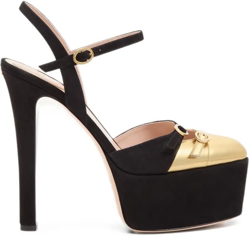 Valentino Garavani 145 mm Crasher suède pumps met plateauzool Zwart