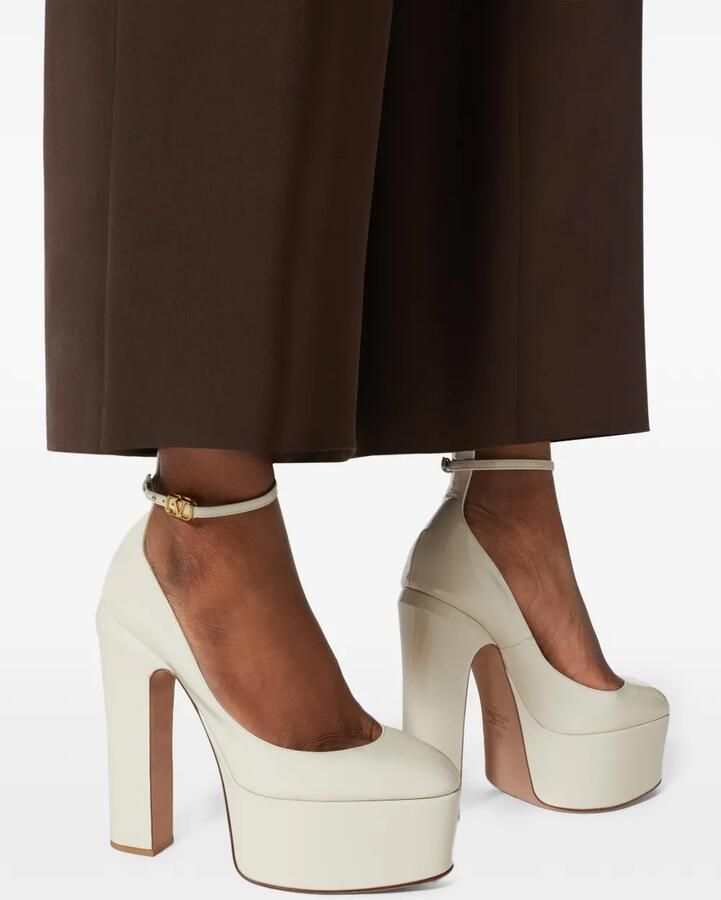 Valentino Garavani 155 mm Tan-Go pumps met plateauzool Beige - Foto 3