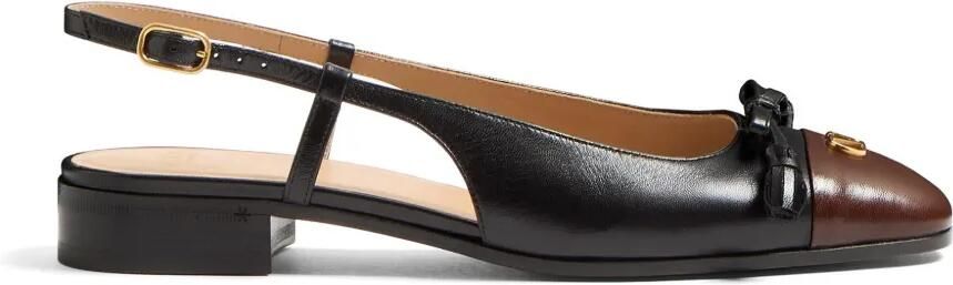Valentino Garavani 25 mm Valet du Roi slingback ballerina's Zwart