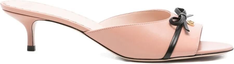 Valentino Garavani 45 mm leren muiltjes met hak Beige