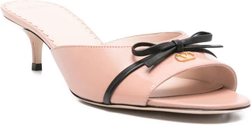 Valentino Garavani 45 mm leren muiltjes met hak Beige - Foto 2