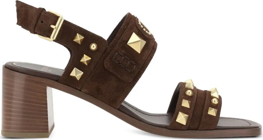 Valentino Garavani 60 mm sandalen met studs Bruin