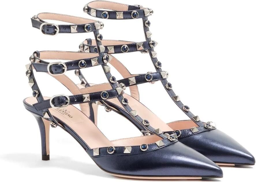 Valentino Garavani 65 mm Rockstud pumps van gelamineerd nappaleer Blauw - Foto 3