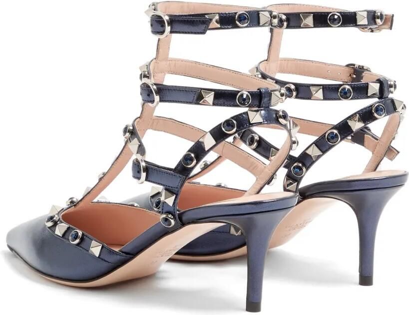 Valentino Garavani 65 mm Rockstud pumps van gelamineerd nappaleer Blauw - Foto 4