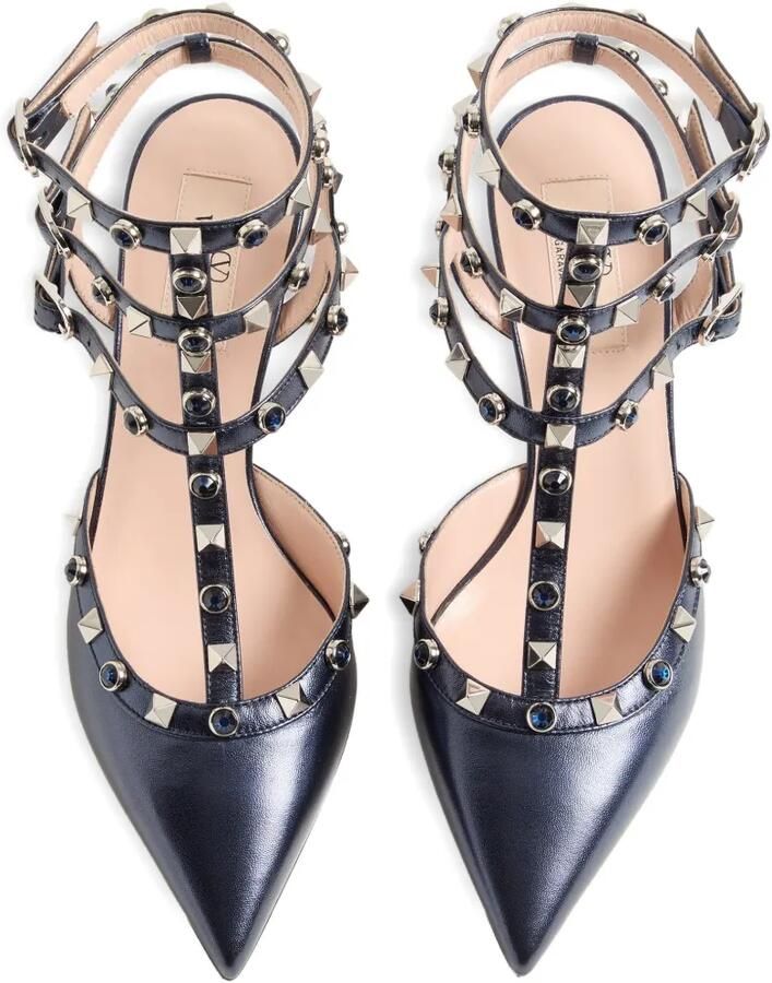 Valentino Garavani 65 mm Rockstud pumps van gelamineerd nappaleer Blauw - Foto 2