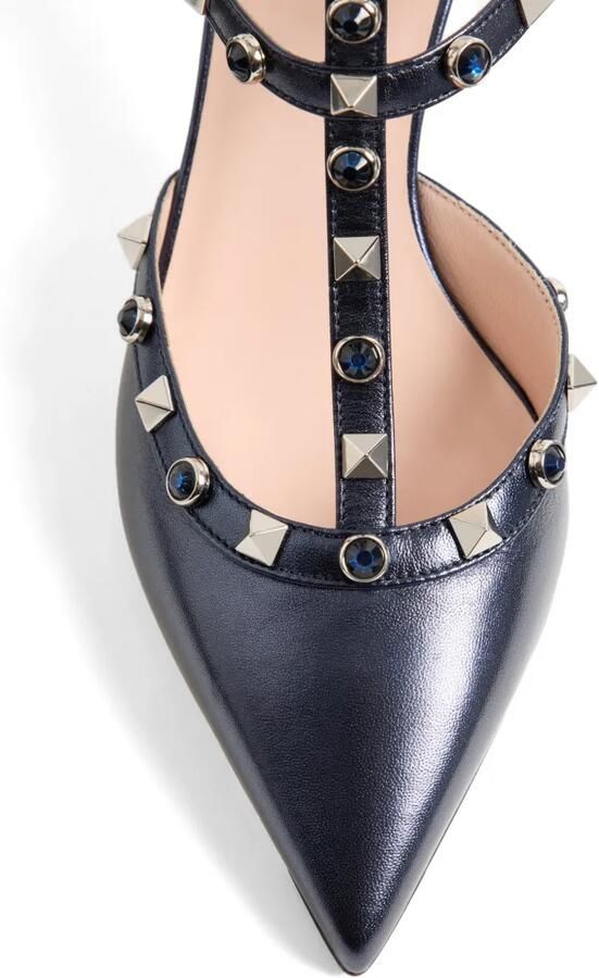 Valentino Garavani 65 mm Rockstud pumps van gelamineerd nappaleer Blauw - Foto 5