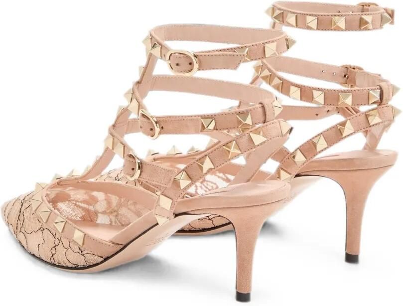Valentino Garavani 65mm Rockstud pumps met kant Roze - Foto 4