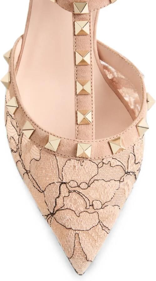 Valentino Garavani 65mm Rockstud pumps met kant Roze - Foto 5