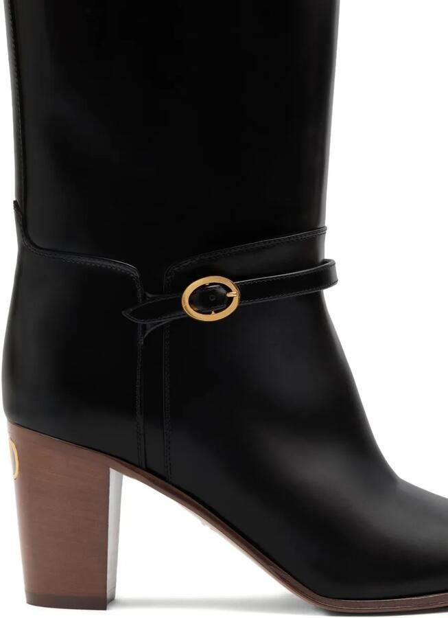 Valentino Garavani 75mm Pattie leren laarzen Zwart