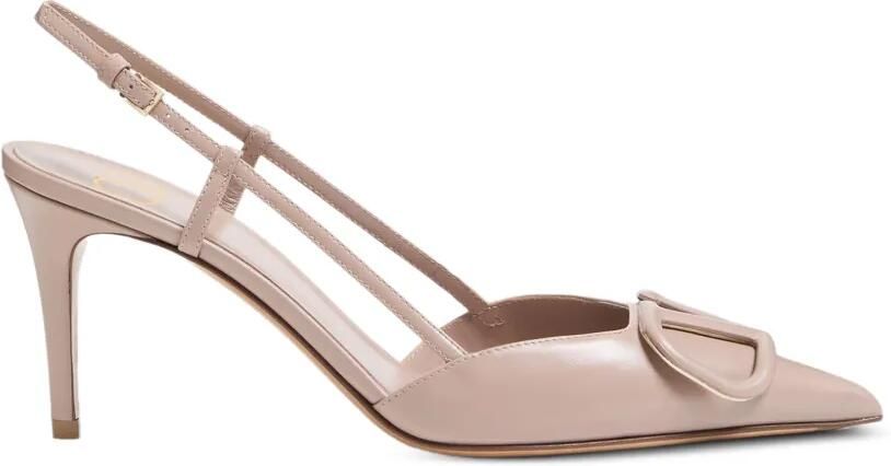 Valentino Garavani 80 mm VLogo Signature kalfsleren slingback pumps Roze
