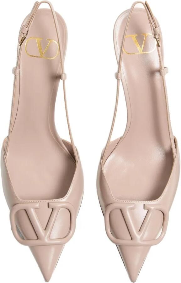 Valentino Garavani 80 mm VLogo Signature kalfsleren slingback pumps Roze - Foto 2