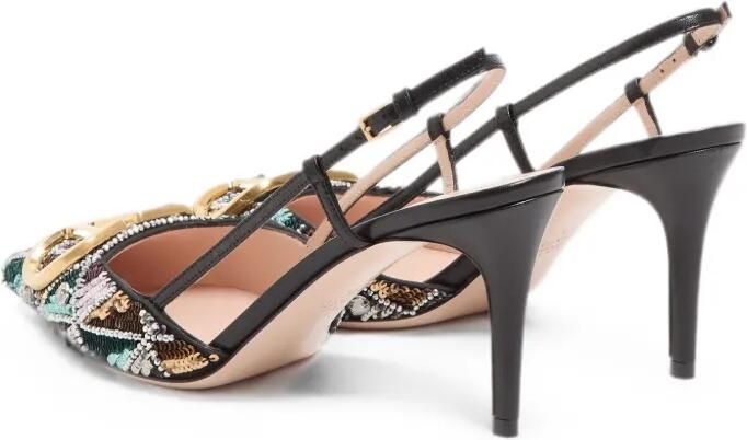 Valentino Garavani 80 mm VLogo Signature slingback pumps met borduurwerk Zwart - Foto 5