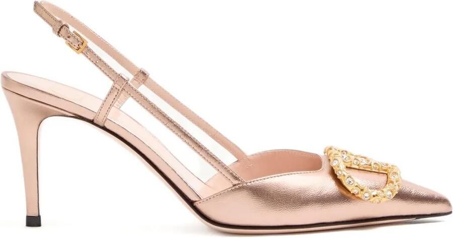 Valentino Garavani 80 mm VLogo Signature slingback pumps Roze