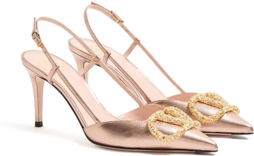 Valentino Garavani 80 mm VLogo Signature slingback pumps Roze - Foto 5