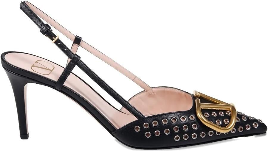 Valentino Garavani VLogo pumps verfraaid met ringlets Zwart