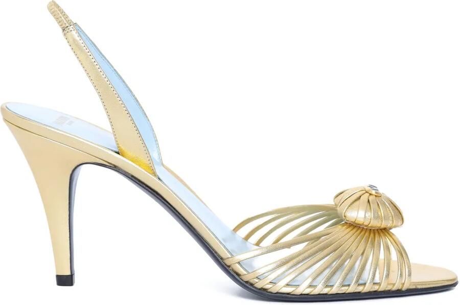 Valentino Garavani 85 mm Coeur Royal gelamineerde nappa leren sandalen Beige