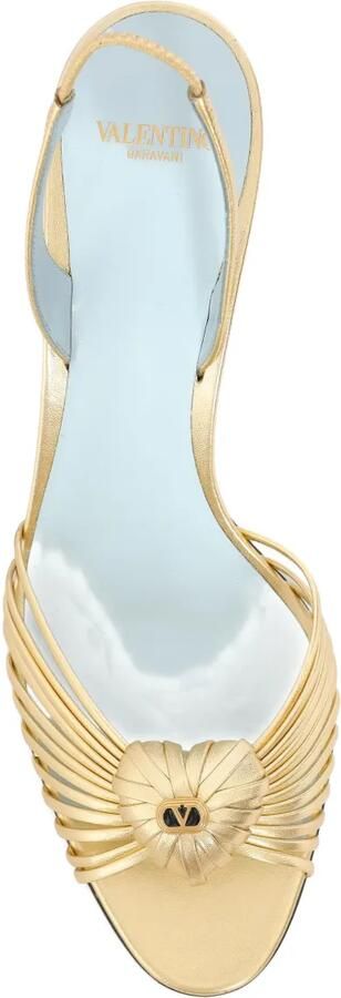 Valentino Garavani 85 mm Coeur Royal gelamineerde nappa leren sandalen Beige - Foto 4