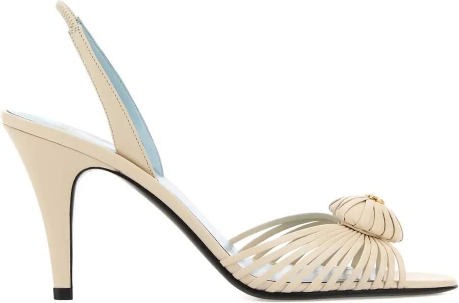 Valentino Garavani 85 mm leren slingback sandalen Beige