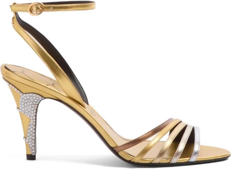 Valentino Garavani 85mm Ladycrush verfraaide sandalen Goud