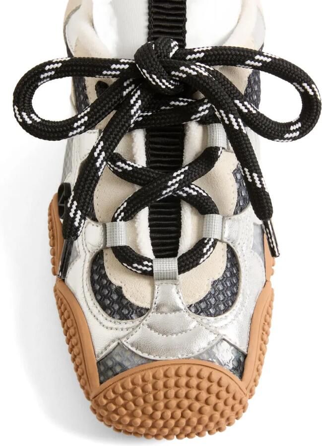Valentino Garavani Amphibia sneakers van kalfsleer en gelamineerd nappa Zilver