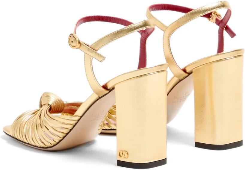 Valentino Garavani Annet gelamineerde nappa sandalen 90 mm Goud
