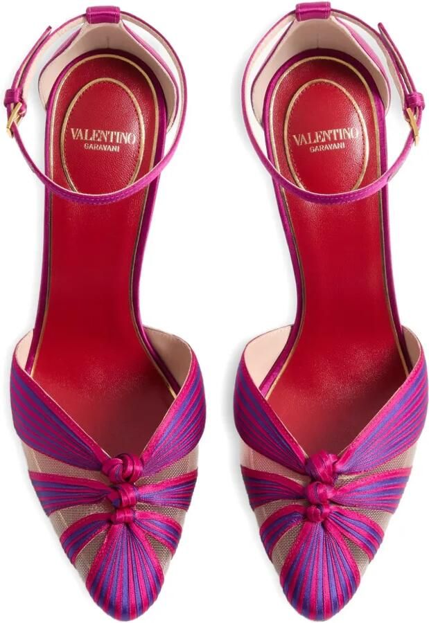 Valentino Garavani Annine satijnen pumps 100 mm Roze - Foto 3