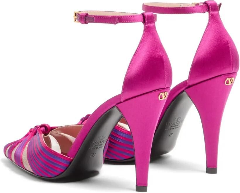 Valentino Garavani Annine satijnen pumps 100 mm Roze - Foto 4