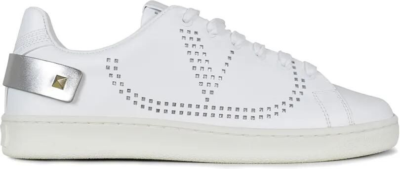 Valentino Garavani Backnet geperforeerde leren sneakers Wit
