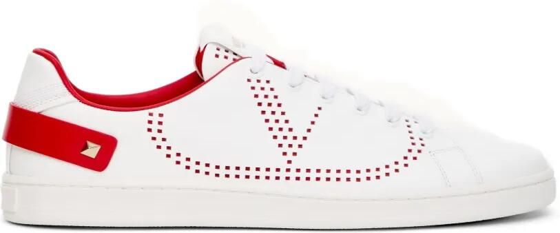 Valentino Garavani Backnet kalfsleren sneakers Wit