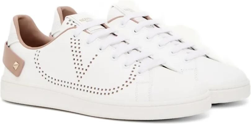 Valentino Garavani Backnet kalfsleren sneakers Wit