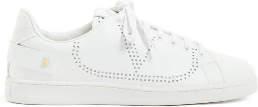 Valentino Garavani Backnet kalfsleren sneakers Wit
