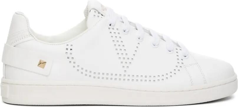 Valentino Garavani Backnet kalfsleren sneakers Wit