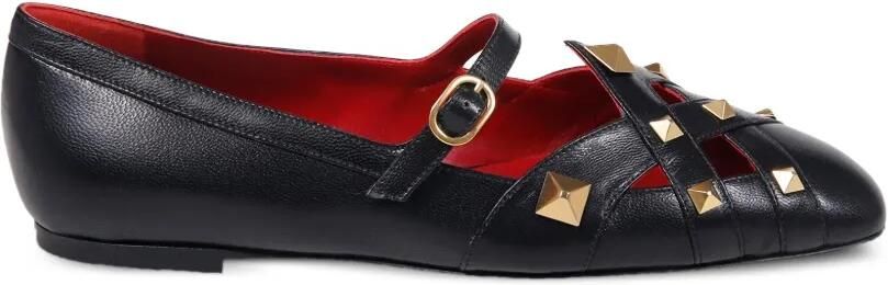 Valentino Garavani Ballerina's met bandjes en studs Zwart