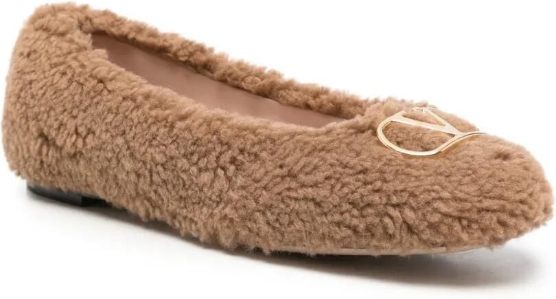 Valentino Garavani Ballerina's met lammy-effect Bruin - Foto 2