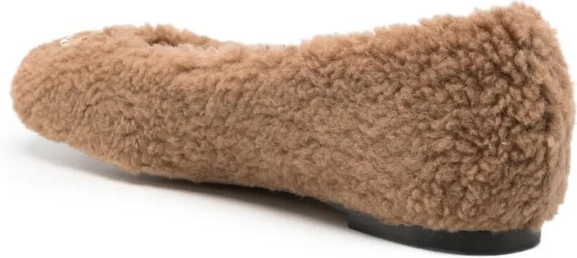 Valentino Garavani Ballerina's met lammy-effect Bruin - Foto 3