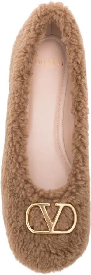 Valentino Garavani Ballerina's met lammy-effect Bruin - Foto 4