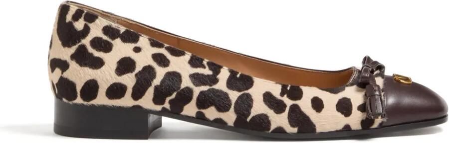 Valentino Garavani Ballerina's met luipaardprint Beige