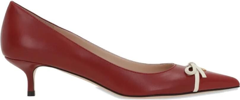 Valentino Garavani Bepointy lakleren en geitenleren pumps Rood